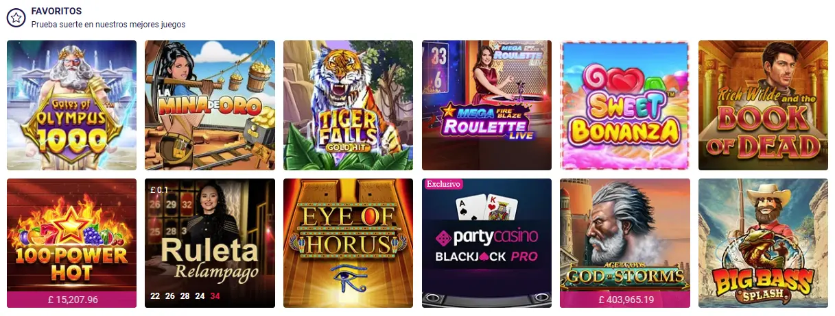 Las mejores tragamonedas en Party Casino