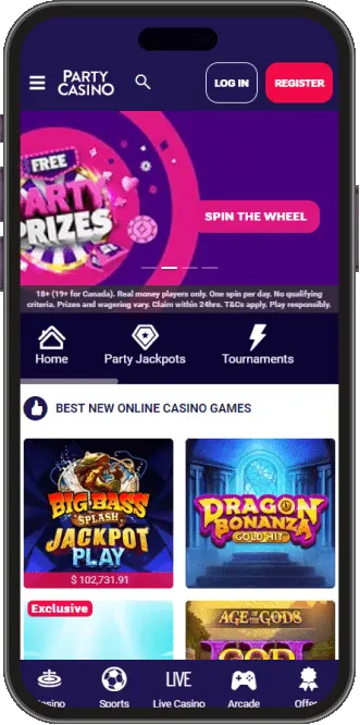Party Casino aplicación móvil